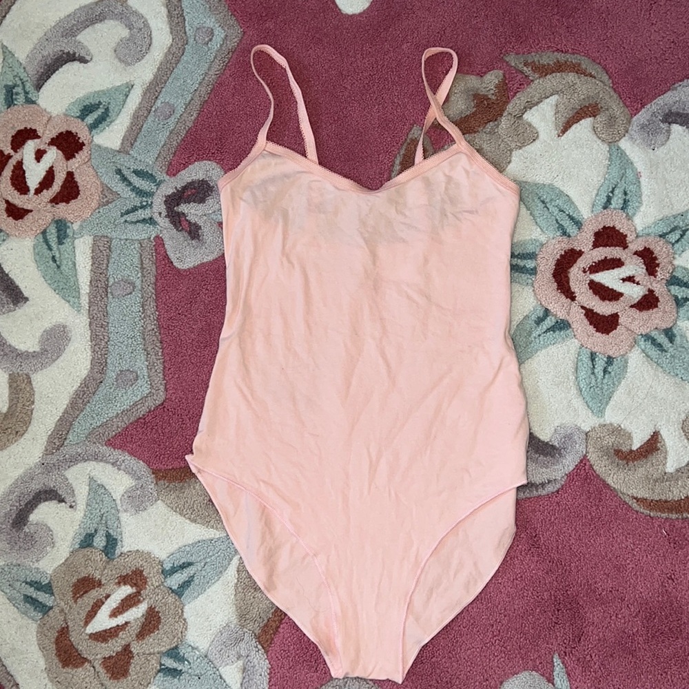 American Apparel light pink sleeveless bodysuit